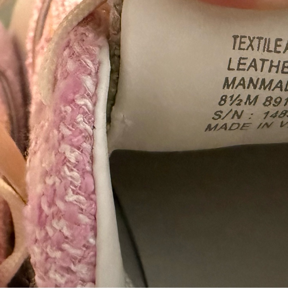 Tory Burch Pink Tweed Platform Logo Sneakers with Lavender Heel - Picture 5 of 5